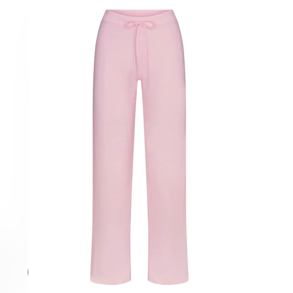 SKIMS COTTON JERSEY STRAIGHT LEG PANT | CHERRY BLOSSOM (LARGE)